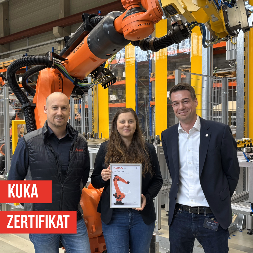 Offizielle &Uuml;bergabe des KUKA-Zertifikats